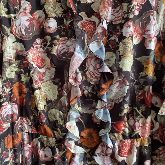 H&M Floral Frill Trimmed Wide Sheer Dress - 10 - Picture 5 of 10